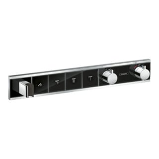 hansgrohe Kit de montage complet RainSelect UP-THM, avec douchette, 4 consommations, noir/chrome mat
