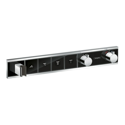 hansgrohe Kit de montage complet RainSelect UP-THM, avec douchette, 4 consommations, noir/chrome mat