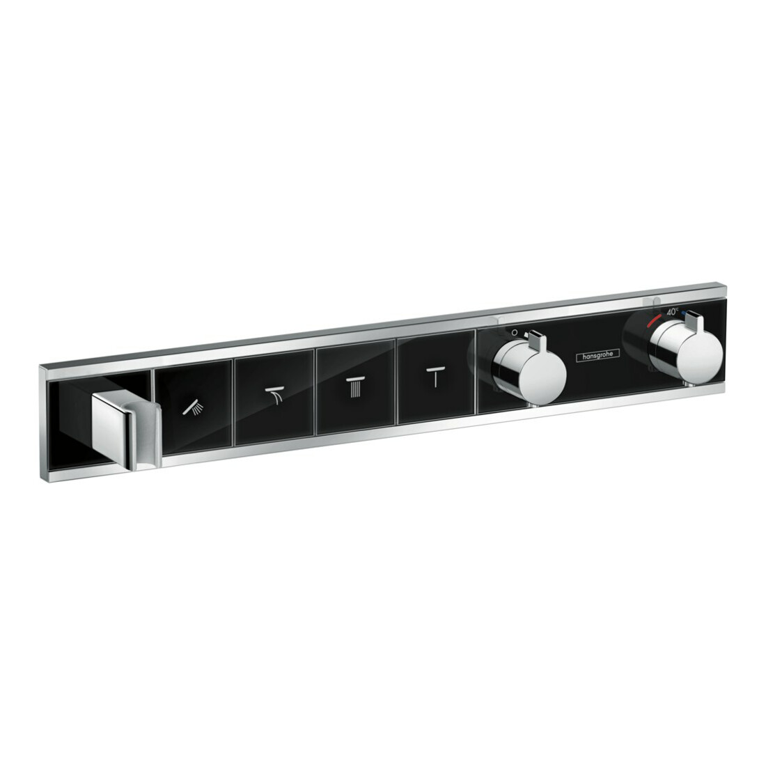 hansgrohe Kit de montage complet RainSelect UP-THM, avec douchette, 4 consommations, noir/chrome mat