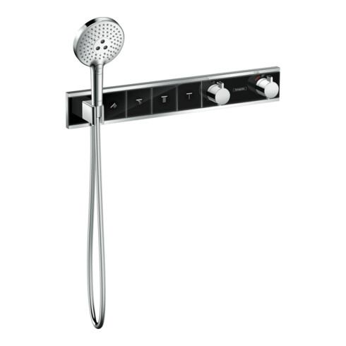hansgrohe Kit de montage complet RainSelect UP-THM, avec douchette, 4 consommations, noir/chrome mat