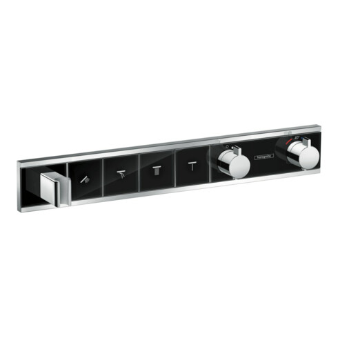 hansgrohe Kit de montage complet RainSelect UP-THM, avec douchette, 4 consommations, noir/chrome mat