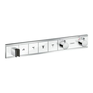 hansgrohe Kit de montage complet RainSelect UP-THM, avec douchette, 4 débits, blanc/acier inoxydable