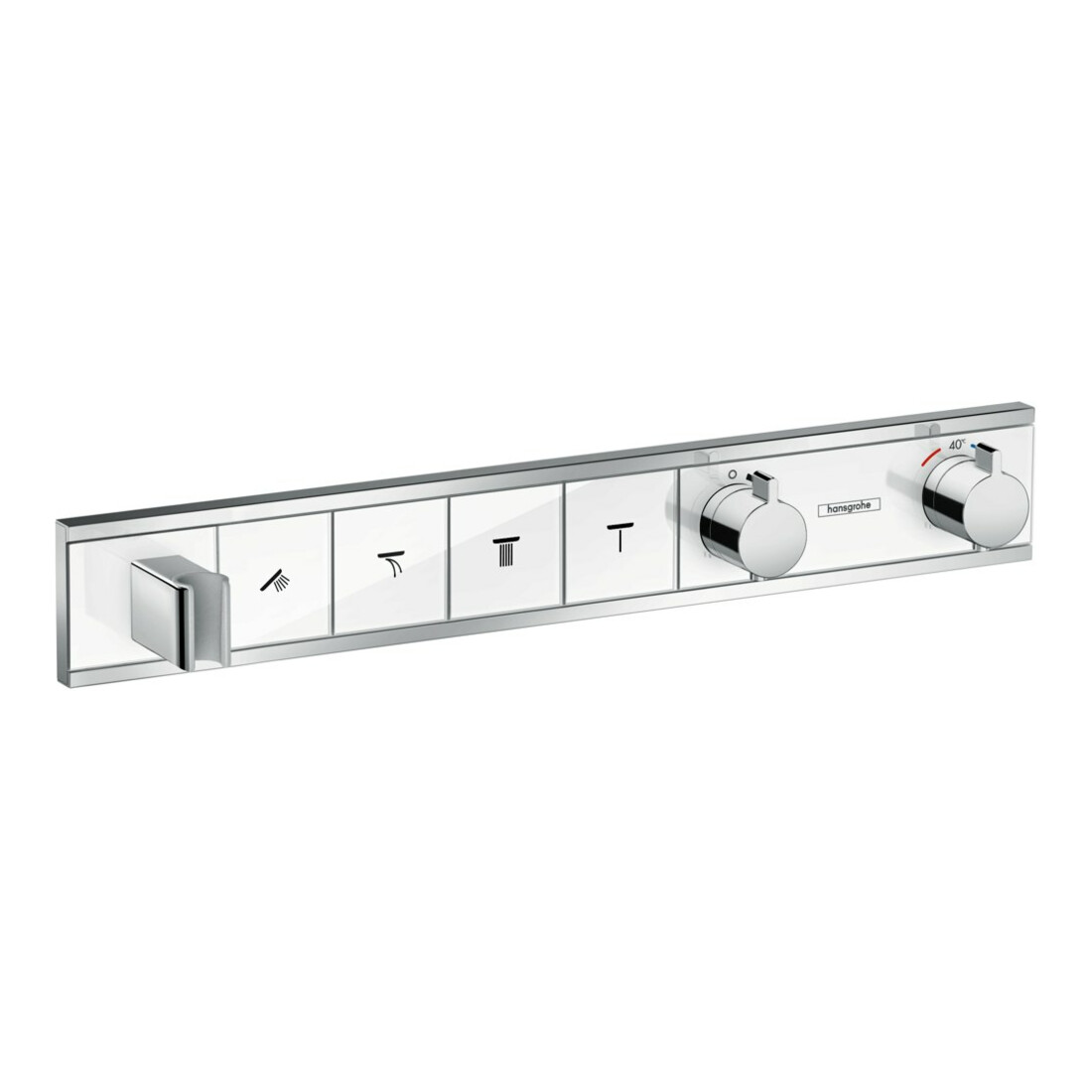 hansgrohe Kit de montage complet RainSelect UP-THM, avec douchette, 4 débits, blanc/acier inoxydable