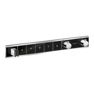 hansgrohe Kit de montage complet RainSelect UP-THM, avec tête de douche, 5 consommations, noir/chrome mat