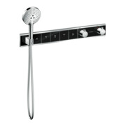 hansgrohe Kit de montage complet RainSelect UP-THM, avec tête de douche, 5 consommations, noir/chrome mat-4