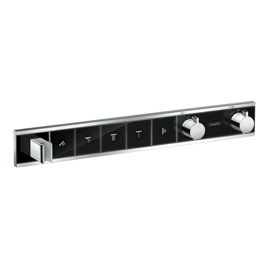 hansgrohe Kit de montage complet RainSelect UP-THM, avec tête de douche, 5 consommations, noir/chrome mat