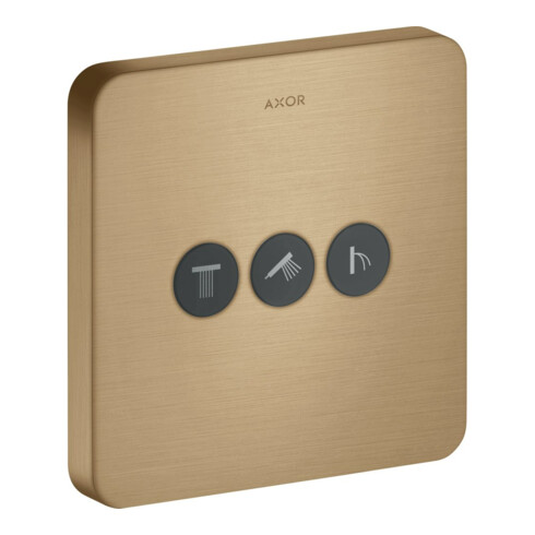 hansgrohe Kit de montage complet ShowerSelect encastré, 3 sorties, Softcube, bronze brossé