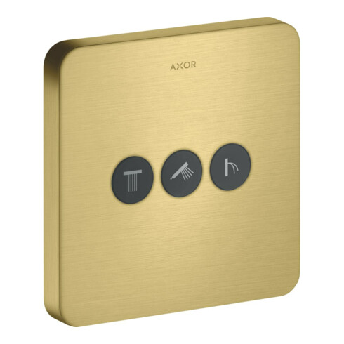 hansgrohe Kit de montage complet ShowerSelect encastré, 3 sorties, Softcube, laiton brossé