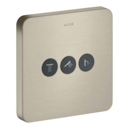 hansgrohe Kit de montage complet ShowerSelect encastré, 3 sorties, Softcube, nickel brossé