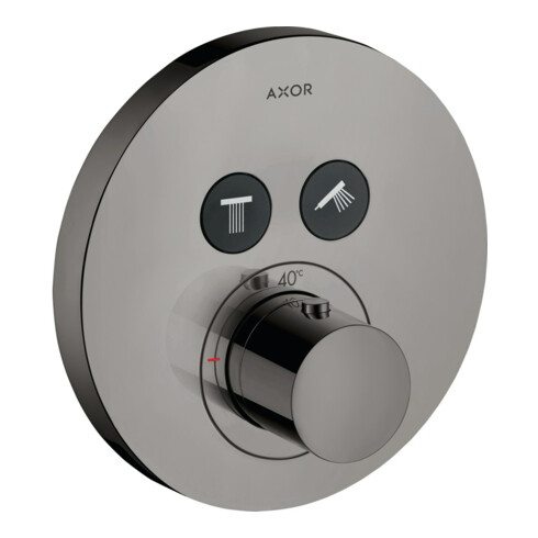 hansgrohe Kit de montage complet ShowerSelect UP-THM, 2 sorties, rond, chrome noir poli