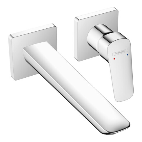 hansgrohe Kit de montage Fine Logis mitigeur lavabo encastré, bec 206 mm, chrome