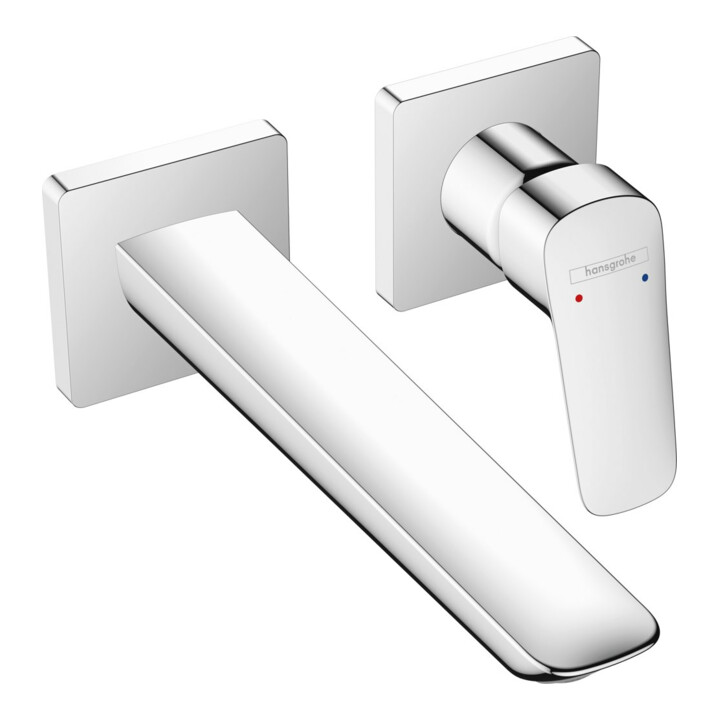 hansgrohe Kit de montage Fine Logis mitigeur lavabo encastré, bec 206 mm, chrome