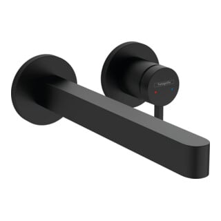 hansgrohe Kit de montage Finoris Mitigeur lavabo encastré, p. eau chaude, bec 228 mm, noir mat