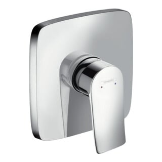 hansgrohe Kit de montage Metris mitigeur encastré douchette, rosace carrée, 1 jet, chrome