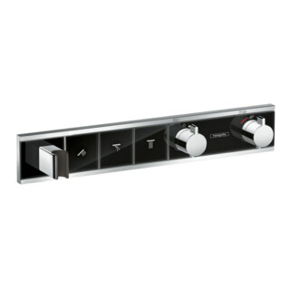 hansgrohe Kit de montage prêt à l'emploi RainSelect UP-THM, avec pommeau, 3 consommations, noir/chrome mat