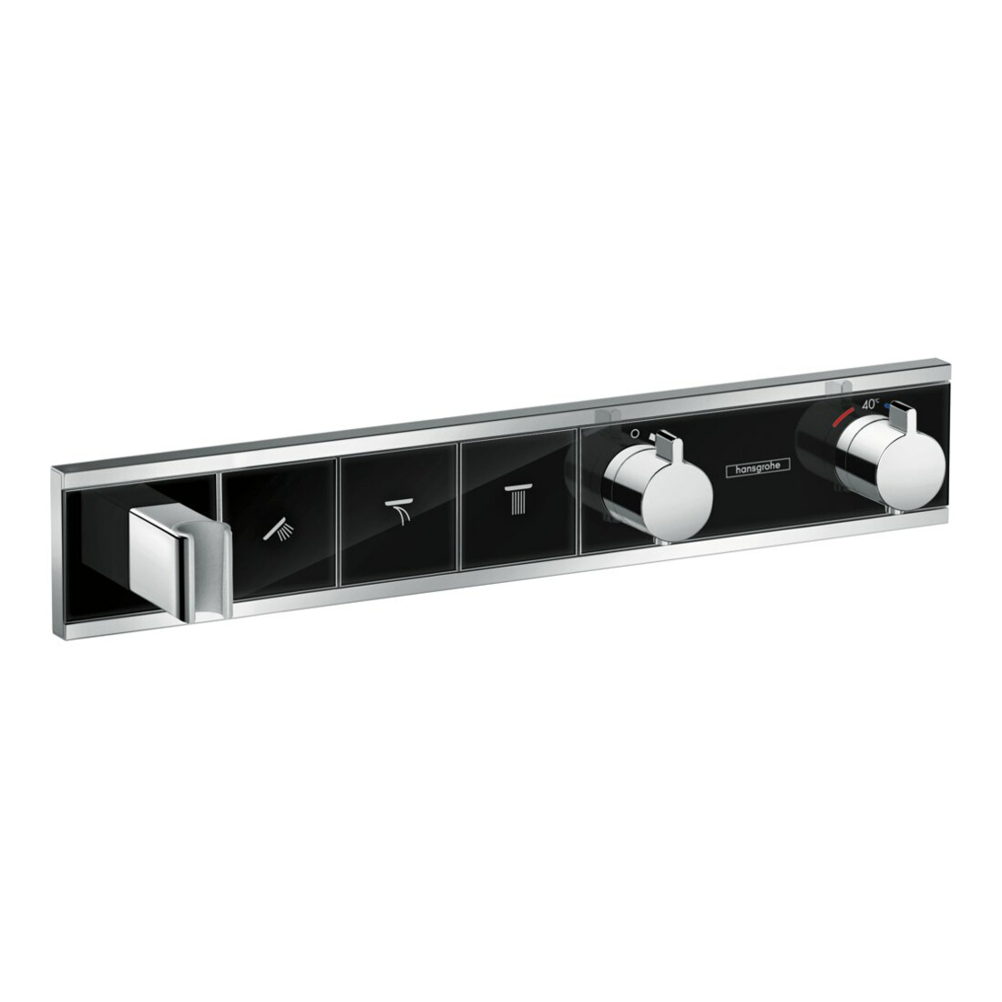 hansgrohe Kit de montage prêt à l'emploi RainSelect UP-THM, avec pommeau, 3 consommations, noir/chrome mat