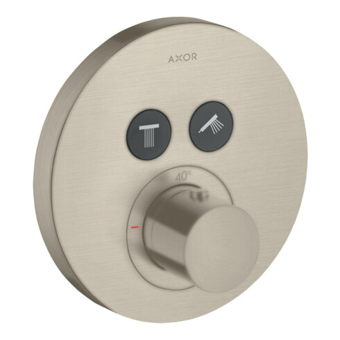 hansgrohe Kit de montage prêt à l’emploi ShowerSelect UP-THM, 2 sorties, rond, nickel brossé