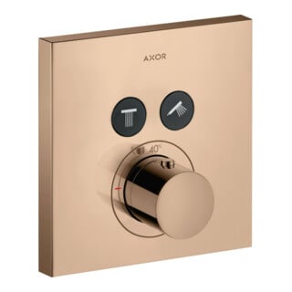 hansgrohe Kit de montage prêt à poser ShowerSelect UP-THM, 2 sorties, angle, rouge doré poli