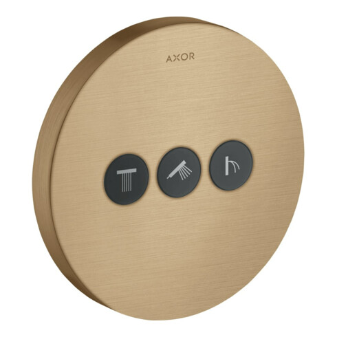 hansgrohe Kit de montage prêt ShowerSelect encastré, 3 sorties, rond, bronze brossé