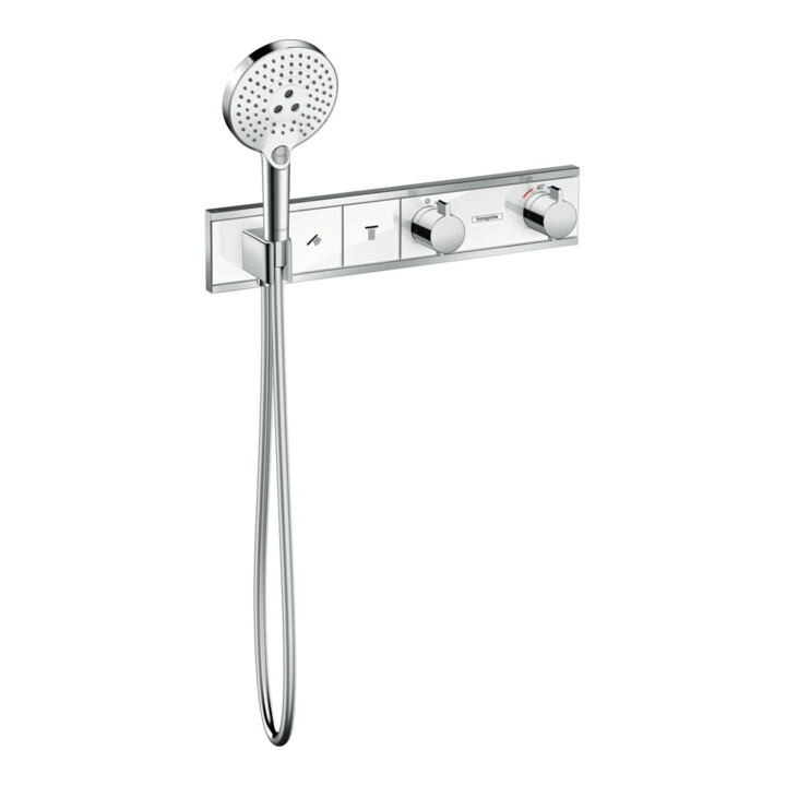 hansgrohe Kit de montage RainSelect UP-THM, avec douchette, 2 utilisations, blanc/argenté