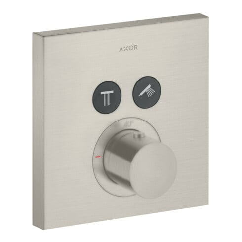 hansgrohe Kit de montage ShowerSelect UP-THM, 2 sorties, carré, aspect inox