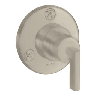 hansgrohe Kit de montage Trio/Quattro encastré + mitigeur, levier, inox brossé
