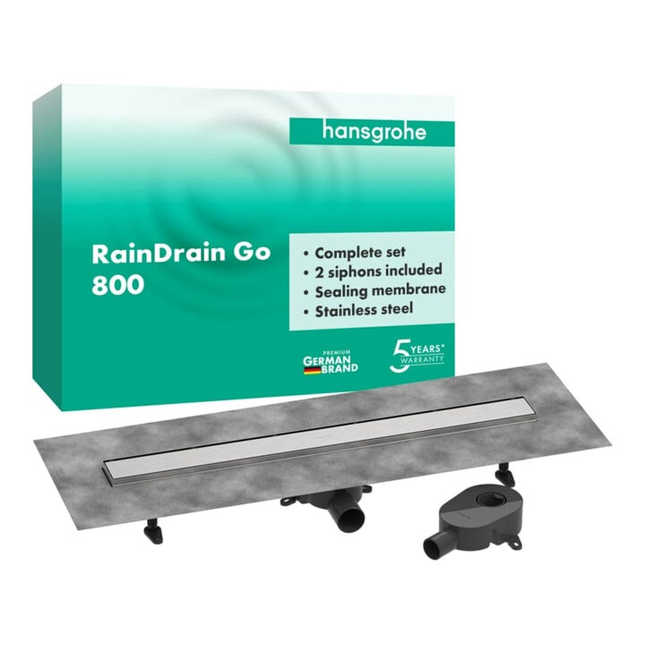 hansgrohe Komplettset DR RainDrain Go 800 rücks.beflies.Stand./flache Instal.BST