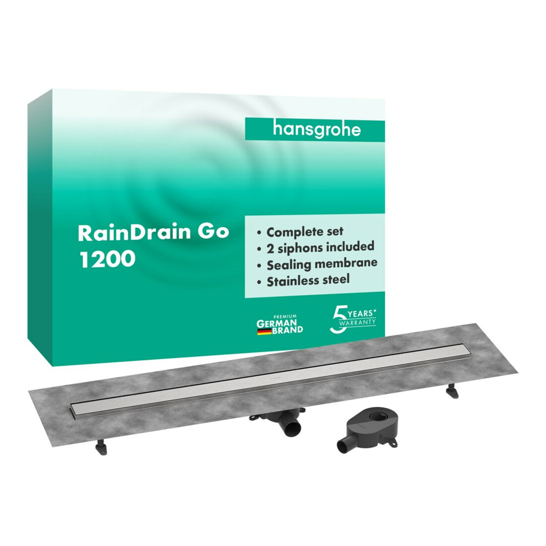 hansgrohe Komplettset DR RainDrain Go1200 rücks.beflies.Stand./flache Instal.BST
