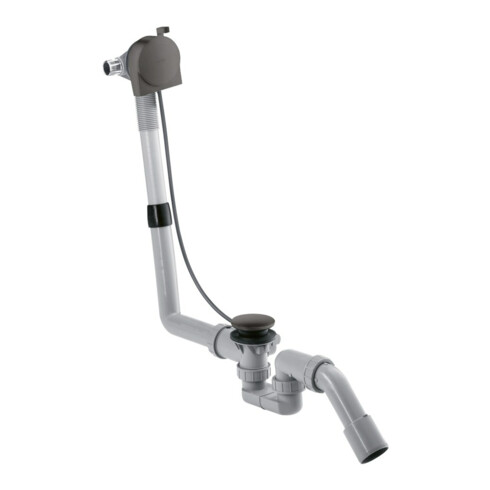 hansgrohe Komplettset Exafill S Wanneneinlauf, Ab- + ÜL-Garn., brush. bla vc