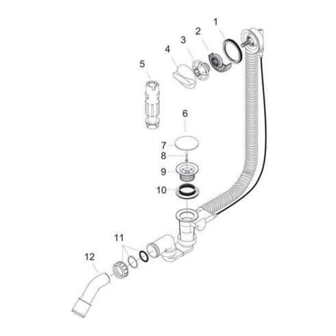 hansgrohe Komplettset mit Flexaplus Fertigset mit Ab- und Überlaufgarnitur chrom