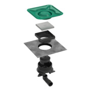 hansgrohe Komplettset Punkt.RainDrain Spot Plus 150x150 mm m.höhenv.Rah.rücks.befl.BST-4