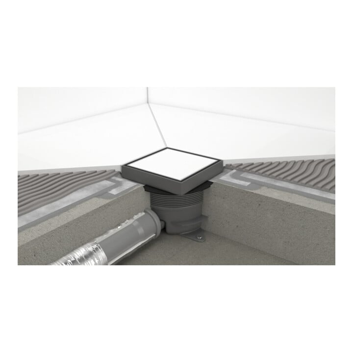 hansgrohe Komplettset Punkt.RainDrain Spot Plus 150x150 mm m.höhenv.Rah.rücks.befl.BST