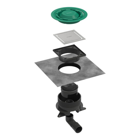 hansgrohe Komplettset Punktab.RainDrain Spot Plus 150x150 mm BST