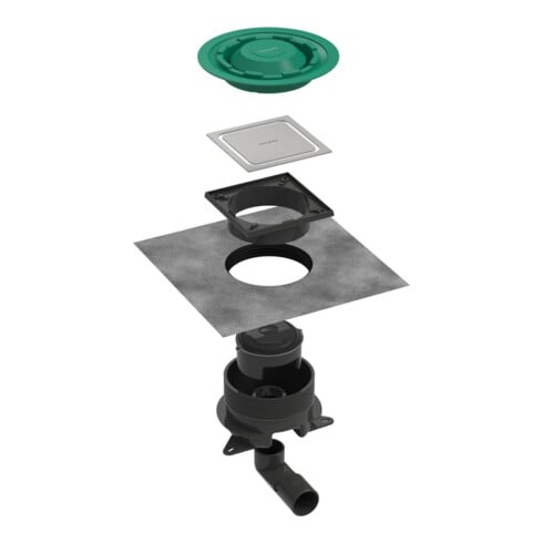 hansgrohe Komplettset Punktab.RainDrain Spot Plus 150x150 mm BST