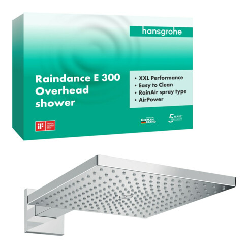 hansgrohe Kopfbrause Raindance E 300 390mm Brausearm, 1jet, chrom