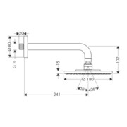 hansgrohe Kopfbrause S 180 1jet RAINDANCE DN 15, mit Brausearm 240 mm chrom-3