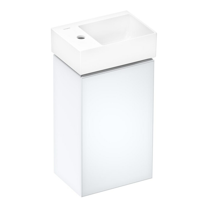 hansgrohe Lavabo à main Xevolos E 360x250mm, sortie eau gauche, sans trop-plein, SmartClean, blanc