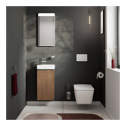 hansgrohe Lavabo mural Xelu Q 360x250mm, avec robinetterie, sans trop-plein, vidage à gauche, blanc-3