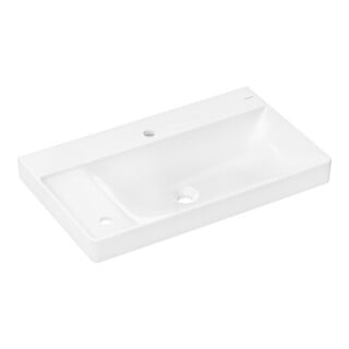 hansgrohe Lavabo Xelu Q 800x480mm, avec 2 trous, sans trop-plein, plan à gauche, blanc