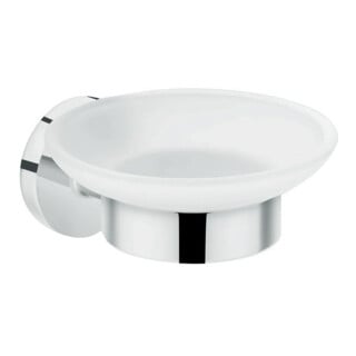 hansgrohe Logis Universal porte-savon mural, insertion verre mat, métal chromé