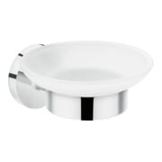 hansgrohe Logis Universal porte-savon mural, insertion verre mat, métal chromé-3