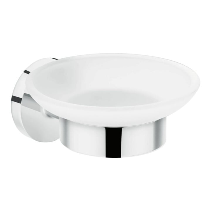 hansgrohe Logis Universal porte-savon mural, insertion verre mat, métal chromé