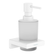 hansgrohe Lotionsspender AddStoris Wandmont., Glaseinsatz, Metall, mattweiß