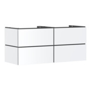 hansgrohe Meuble sous lavabo Xilesa E 1375x550 mm, 4 tiroirs, sans Push-to-Open, blanc mat-1