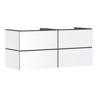 hansgrohe Meuble sous lavabo Xilesa E 1375x550mm, 4 tiroirs, avec PushOpen, blanc mat