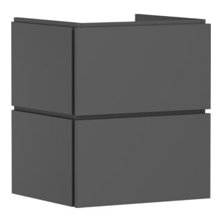 hansgrohe Meuble sous lavabo Xilesa E 530x470 mm, 2 tiroirs, pour lavabo, avec poignée, noir mat