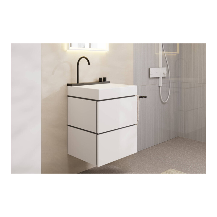 hansgrohe Meuble sous lavabo Xilesa E 580x470mm, 2 tiroirs, blanc mat
