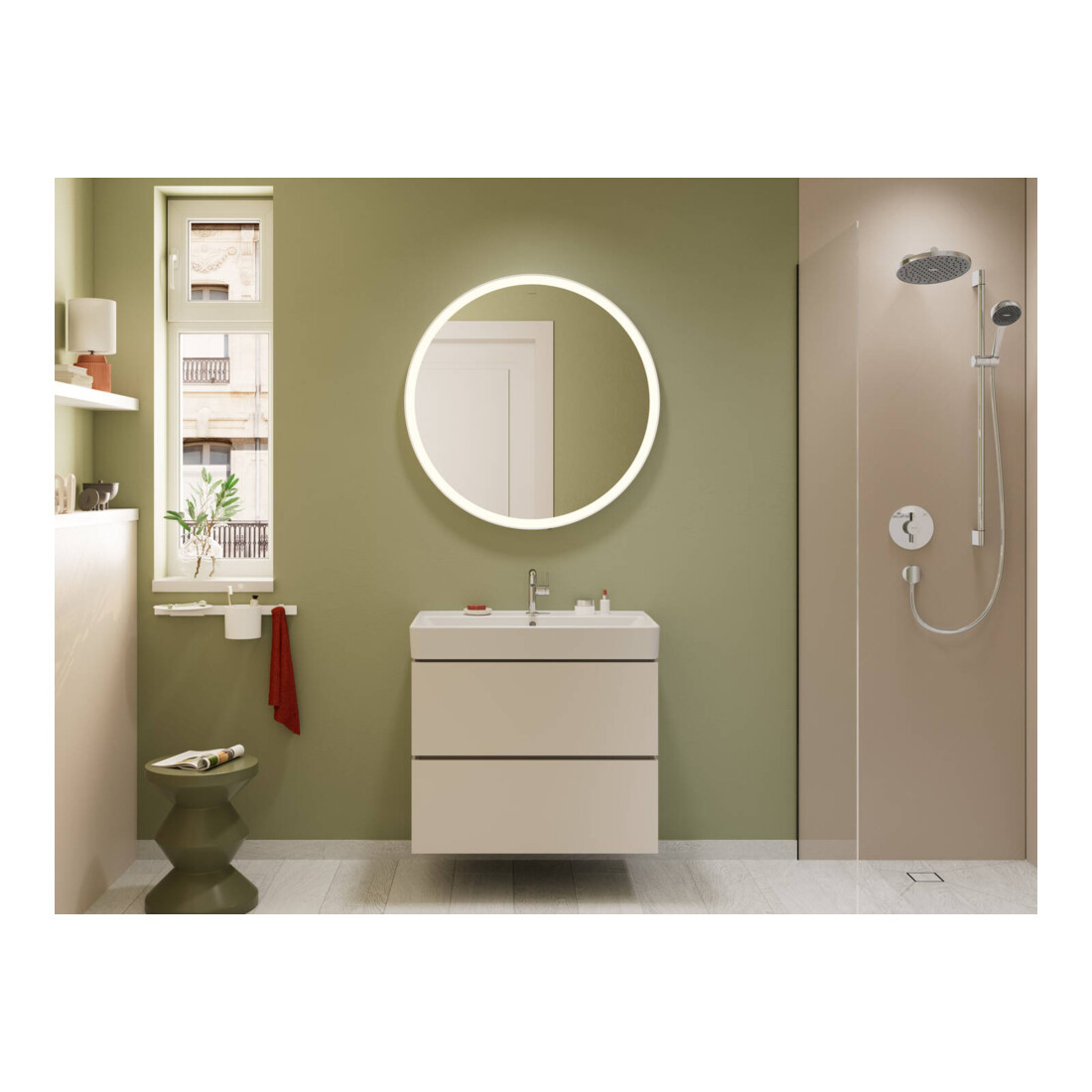 hansgrohe Meuble sous lavabo Xilesa E 780x470mm, 2 tiroirs, beige sable mat