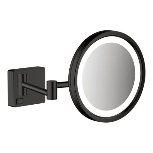 hansgrohe Miroir de rasage AddStoris avec LED, fixation murale, noir mat