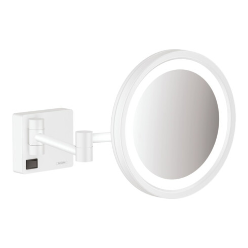 hansgrohe Miroir de rasage AddStoris avec LED, montage mural, blanc mat